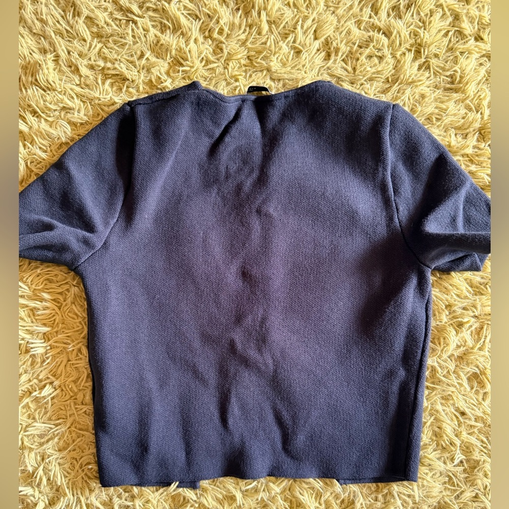 Zara Black Short-Sleeve Knit Cardigan with Decorative Buttons - Picture 4 of 5